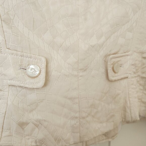 Escada Cropped Quilted Cream Jacket Blazer Vintage Rare Luxury Classic Office - Picture 5 of 16